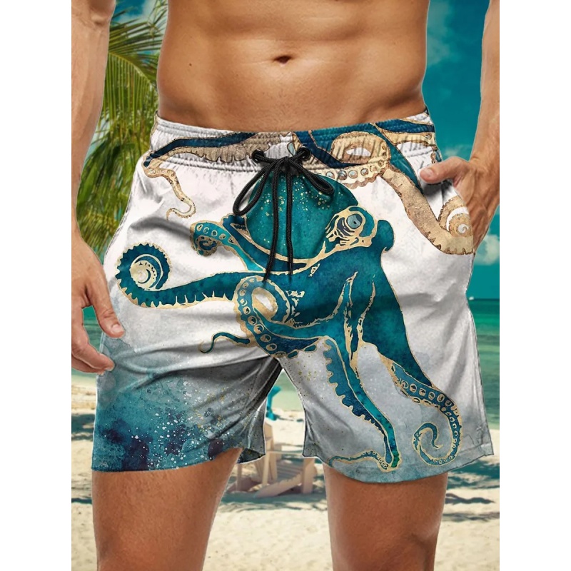 Trunks Board Surf - Ananas Papağan Grafik erkek mayosu Erkekler