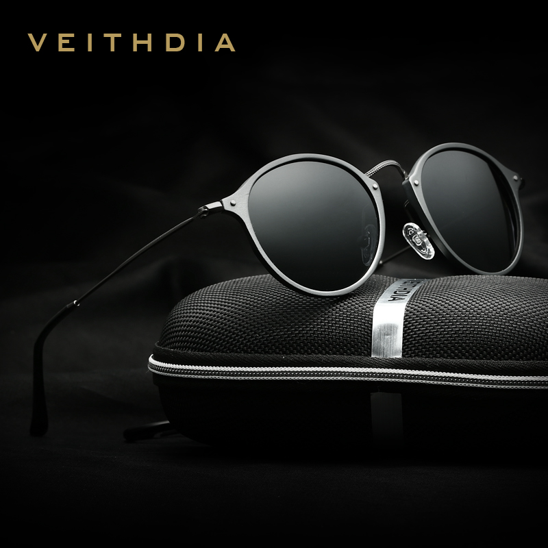 Sunglasses Aviator Polarized - VEITHDIA Erkek Güneş Gözlüğü Moda Yuvarlak