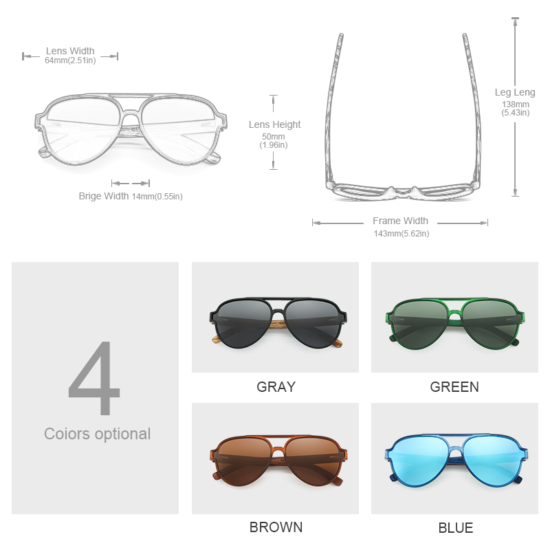Oi Ahşap Güneş Gözlüğü Kadın E - Sunglasses Aviator Polarized incelemesi ve fiyatı